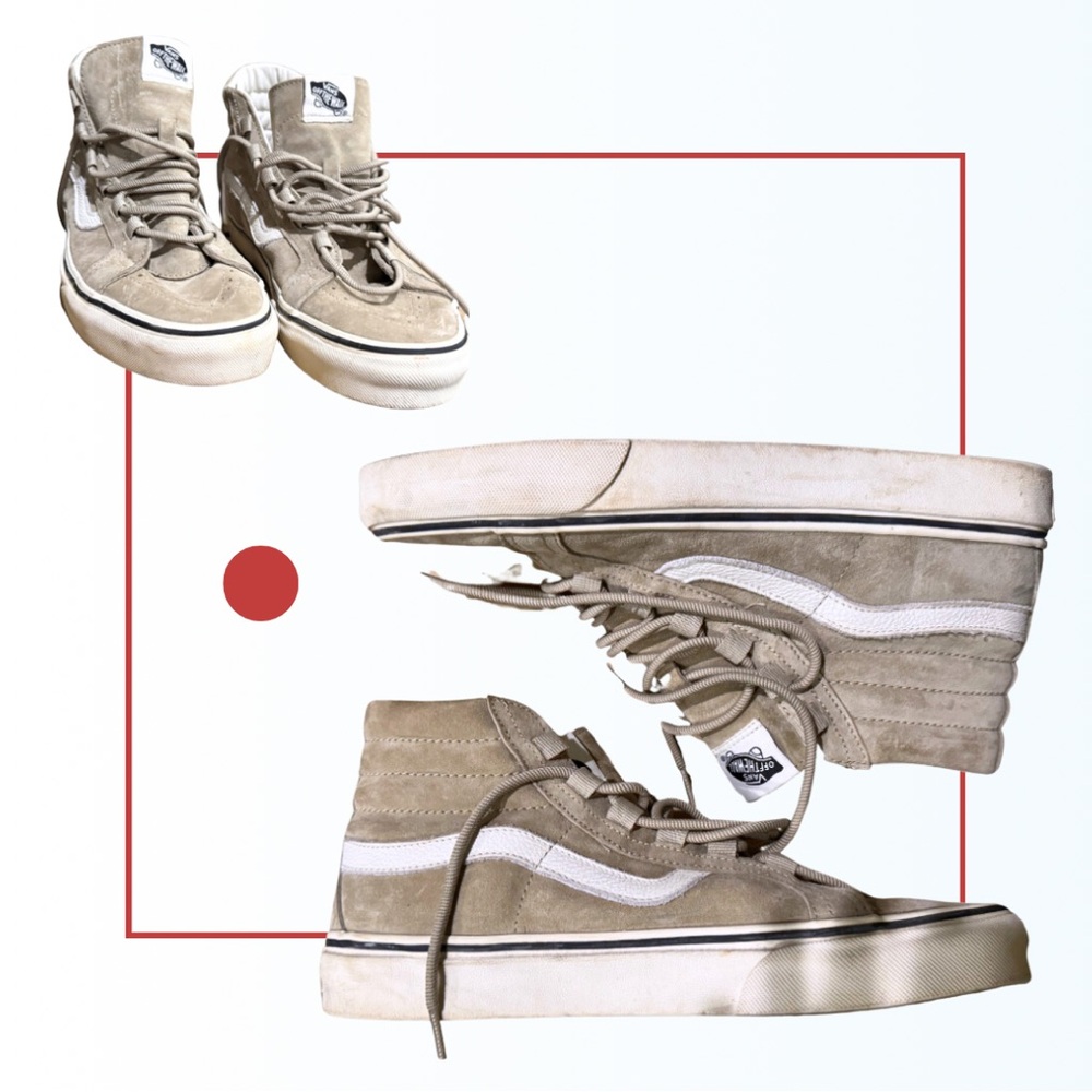 Vans Sk8 Hi • FREE SHIPPING • Size 9 M / 10.5 W • Worn twice • Grey/Tan Suede